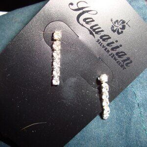 Sterling silver rhinestones earrings